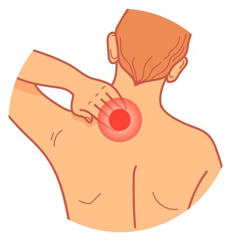 Icono De Dolor De Cuello S Mbolo De Lesi N Muscular De Dibujos Animados