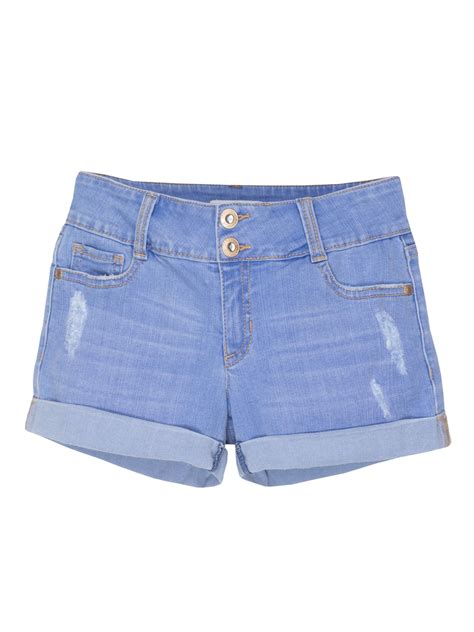 Jordache Girls Rolled Cuff Denim Jean Shorts Sizes 5 16