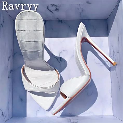 New Arrival Banquet Women S Stiletto Shoes Sex Pointed Toe Thin Super High Heel Slippers Slip