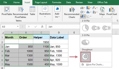 Create radial bar chart in Excel