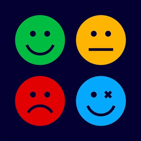 Premium Vector Emoticon Icons Emotion Faces Colourful Icons Smiles Set