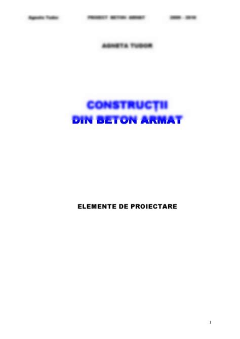 Problema Construc Ii Din Beton Armat Ndrum Tor Proiectare