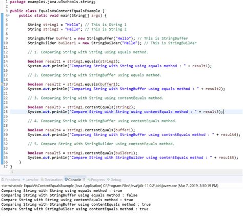 Java Difference Between String Equals And String Contentequals