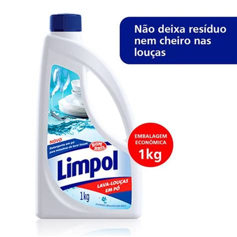 Detergente em pó para máquinas de lavar louças 1kg Limpol Bombril