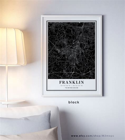 Franklin Tennessee Map Franklin Tn Map Franklin City Map Etsy