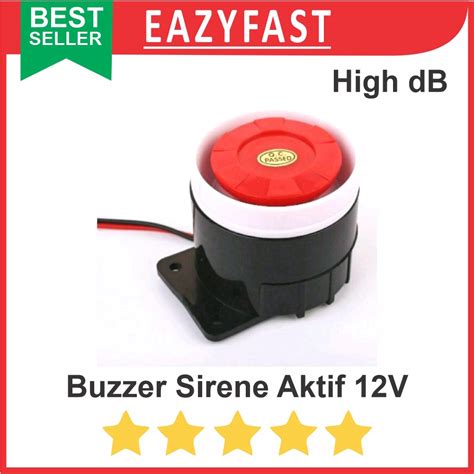 Jual Sirine Alarm 12V High Decibel Buzzer Active Aktif Klakson Motor