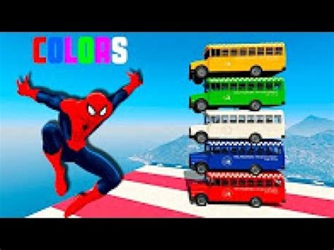 Färgad Buss Med Spiderman Hulk Wolverine Venom Roliga Bilar