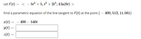 Solved Let R T Find A Parametric