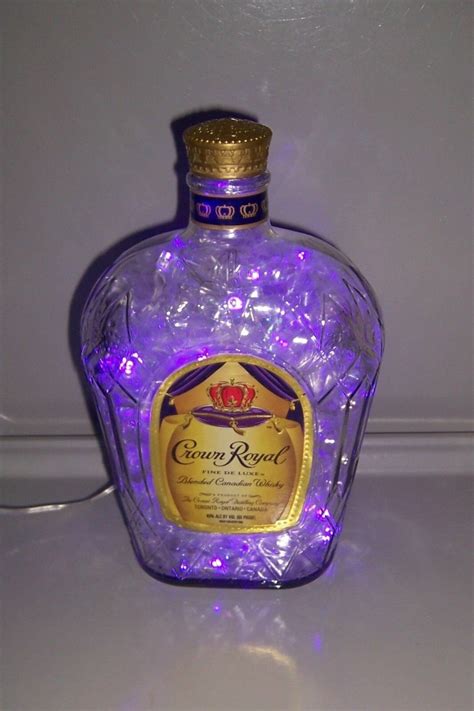 CROWN ROYAL Whiskey 1L Upcycled Bottle Accent Light W/100 - Etsy