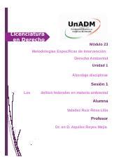 M23 DA U1 S1 ROVR docx Licenciatura en Derecho Módulo 23 Metodologías