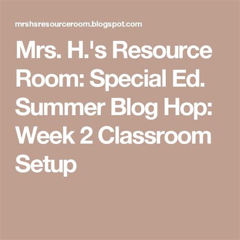 Special Education Summer Blog Hop