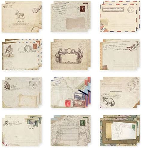 Buste Lettere Antiche 12 Pezzi Buste Vintage Marrone Buste Da Mini