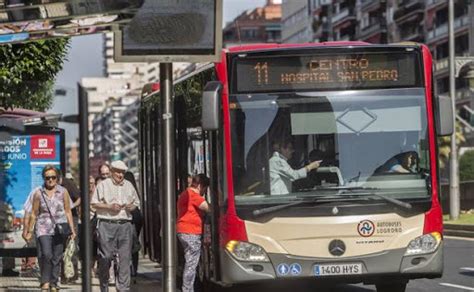 El uso del transporte público en Logroño creció un 11 en el primer