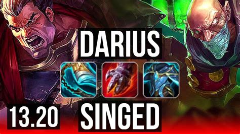 Darius Vs Singed Top 41m Mastery 718 500 Games Godlike Br