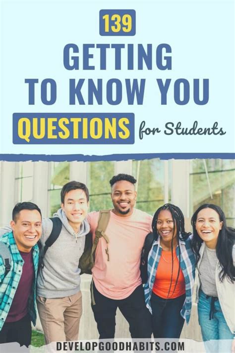 139 Getting To Know You Questions For Students Self Help Resources