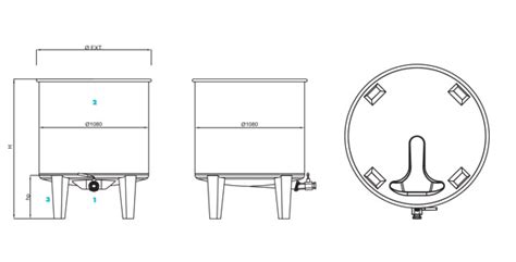 Mtla Stainless Steel Tank Open Top Central Total Drain Greif