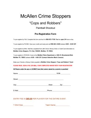 Fillable Online McAllen Crime Stoppers Fax Email Print PdfFiller