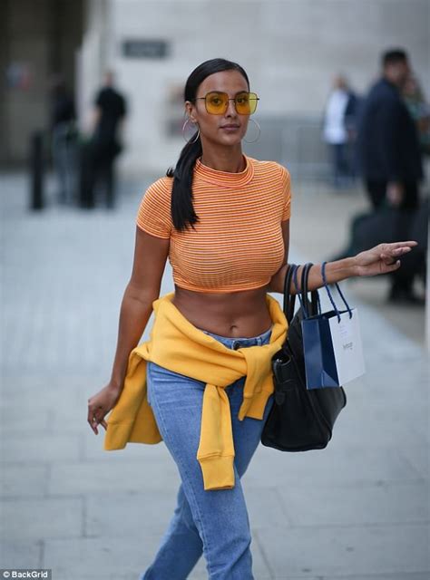 Maya Jama Flaunts Her Toned Stomach In Vibrant Crop Top And Jeans As