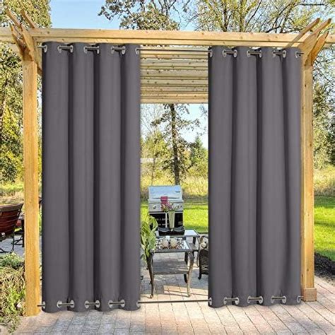 Byforphye Outdoor Curtains Waterproof Windproof Gazebo Curtains Top