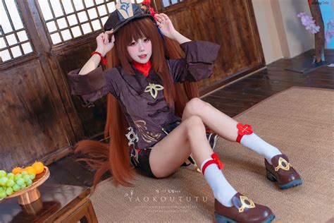 Ovo Yaokoututu Cosplay Hutao Genshin Impact Photos And