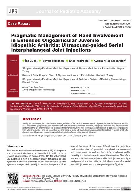 Pdf Pragmatic Management Of Hand Involvement In Extended