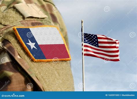 Flag the State of Texas on Military Uniform. United States. USA Stock ...