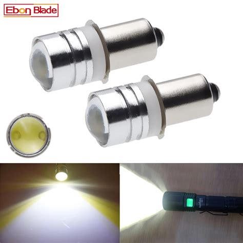 Pair P S Pr Pr Cob W Led Upgrade Bulb White For Flashlight Led