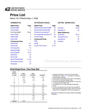 Fillable Online Pe Usps Price List Pe Usps Fax Email Print PdfFiller