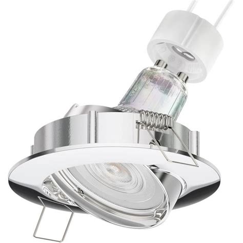 Spot Led Encastré Au Plafond Circ Orientable Chromé Gu10 Led Par16