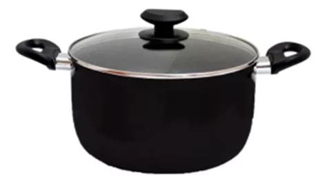 Cacerola Olla Roswell Cm Con Asas Antiadherente Teflon Color Negro