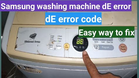 Samsung Washing Machine DE Error Code YouTube