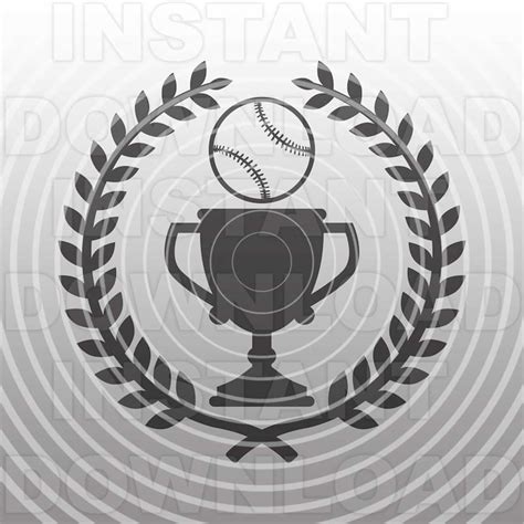 Softball Trophy With Laurel Wreath Svg File Fast Pitch Softb Inspire