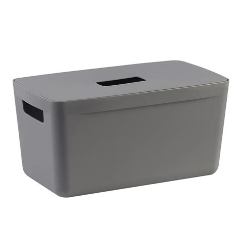 Inabox Home Storage Box And Lid 8l Grey Homebase