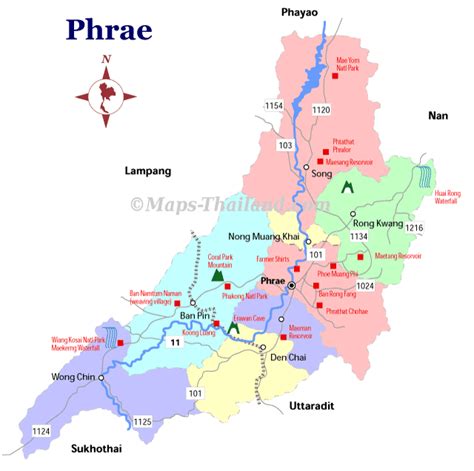 Phrae Thailand Travel Map