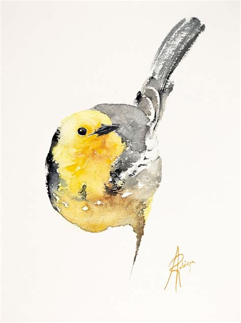 Western Yellow Wagtail 2023 Watercolour By Andrzej Rabiega In 2023