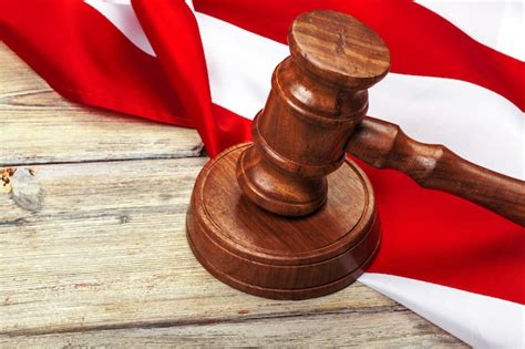 Premium Photo Wooden Gavel And Usa Flag