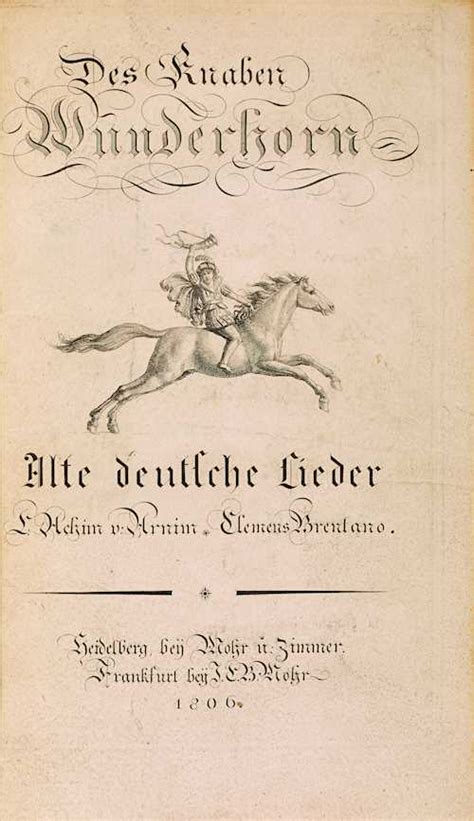 Arnim Ludwig Achim Von Und Clemens Brentano