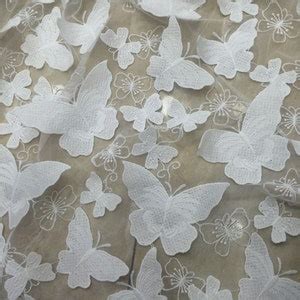 Yard Off White D Butterfly Lace Fabricwedding Etsy