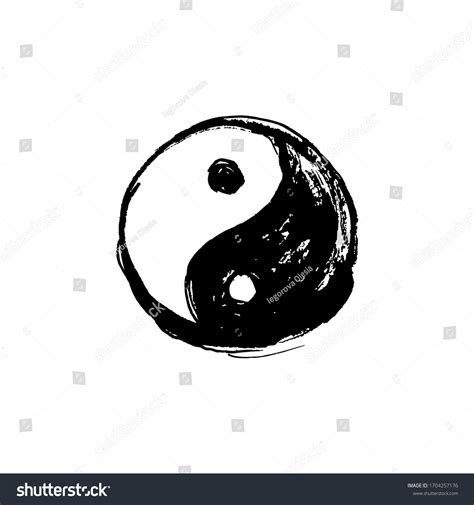 Yin Yang Symbol Black White Ink Stock Vector (Royalty Free) 1704257176 ...