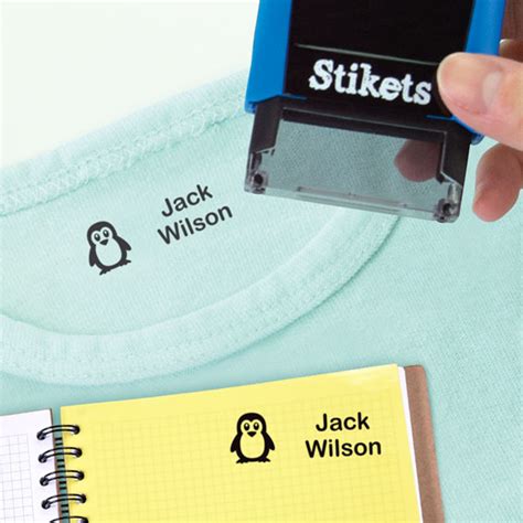 Personalised Rectangular Name Stamp For Clothes And Belongings Stikets