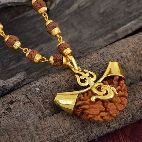 Buy Ek Mukhi Rudraksha In Gold Plated Brass Pendant With Mukhi