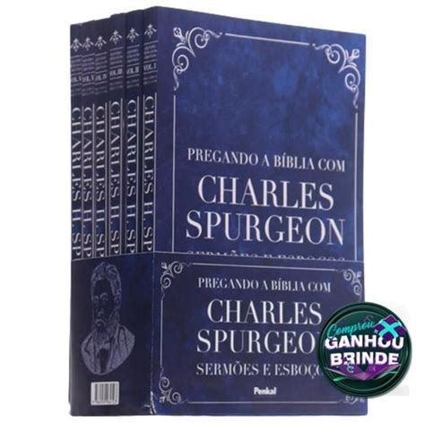 Box 6 Volumes Pregando a Bíblia Charles Spurgeon Sermões e Esboços