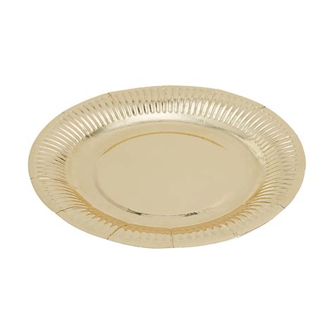 16 Pack Gold Look Foil Dessert Plates Kmart