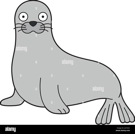 Cute cartoon vector illustration of a seal Stock Vector Image & Art - Alamy