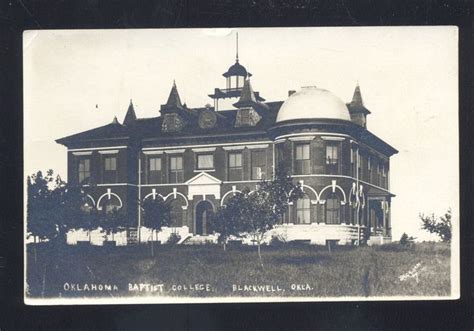 Rppc Blackwell Oklahoma Baptist College Vintage Okla Real Photo