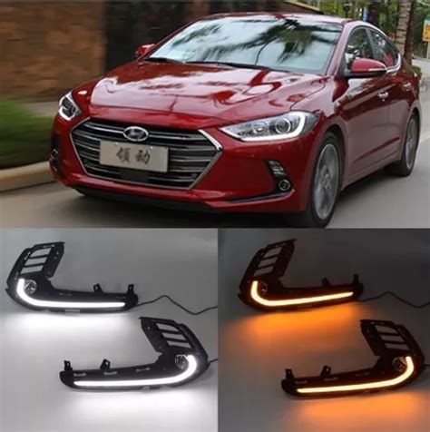 Hyundai Elantra Tapa Neblinero Led Drl Ambar Stock En Venta