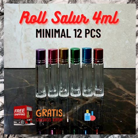 Jual Botol Parfum Kosong Roll On Kaca Ml Roll Salur Ml Shopee