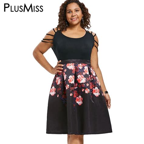 Plusmiss Plus Size Strappy Fit And Flare Party Dresses Xxxxl Xxxl Xxl