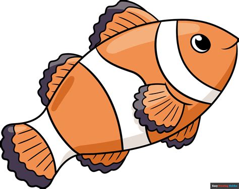 How To Draw An Easy Clownfish Really Easy Drawing Tutorial