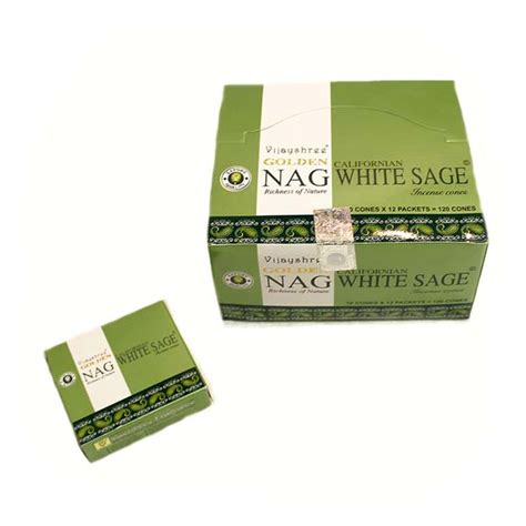 Golden Nag White Sage Vijayshree Incense Cones Pks The Indian